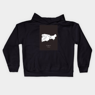 Capri Italy Island Map Kids Hoodie